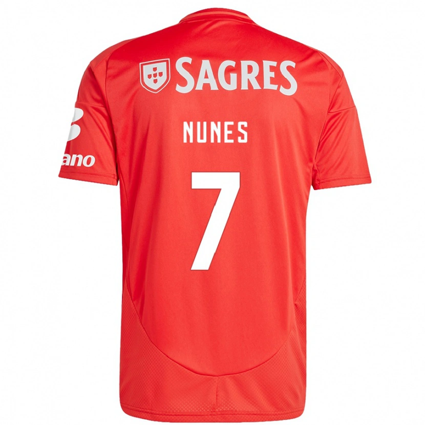 Danxen Hombre Camiseta Bernardo Nunes #7 Rojo Blanco 1ª Equipación 2024/25 La Camisa México