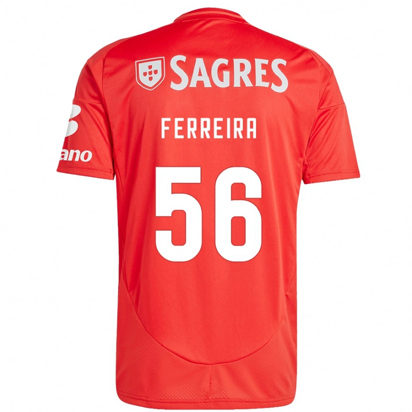 Danxen Hombre Camiseta Martim Ferreira #56 Rojo Blanco 1ª Equipación 2024/25 La Camisa México