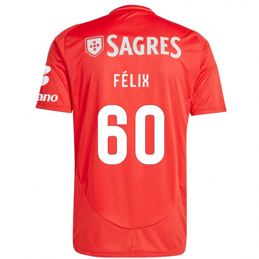 Danxen Hombre Camiseta Nuno Félix #60 Rojo Blanco 1ª Equipación 2024/25 La Camisa México