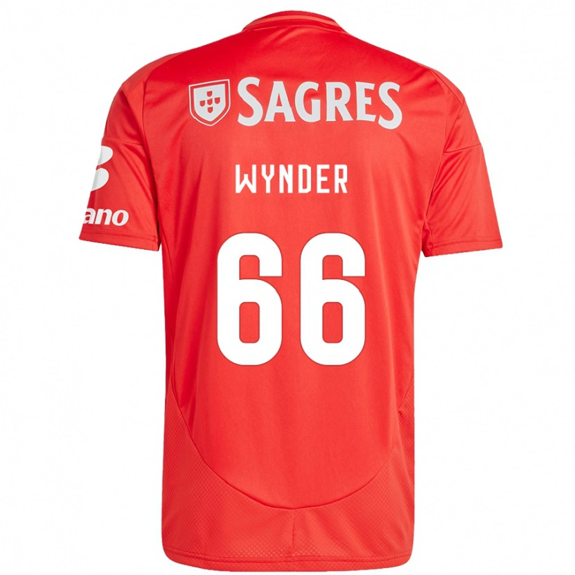 Danxen Hombre Camiseta Joshua Wynder #66 Rojo Blanco 1ª Equipación 2024/25 La Camisa México