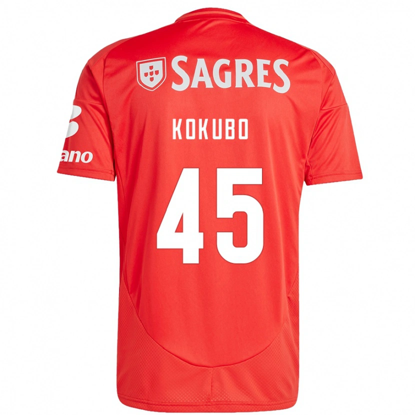 Danxen Hombre Camiseta Leo Kokubo #45 Rojo Blanco 1ª Equipación 2024/25 La Camisa México