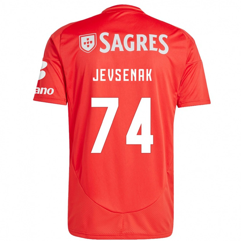 Danxen Hombre Camiseta Zan Jevsenak #74 Rojo Blanco 1ª Equipación 2024/25 La Camisa México