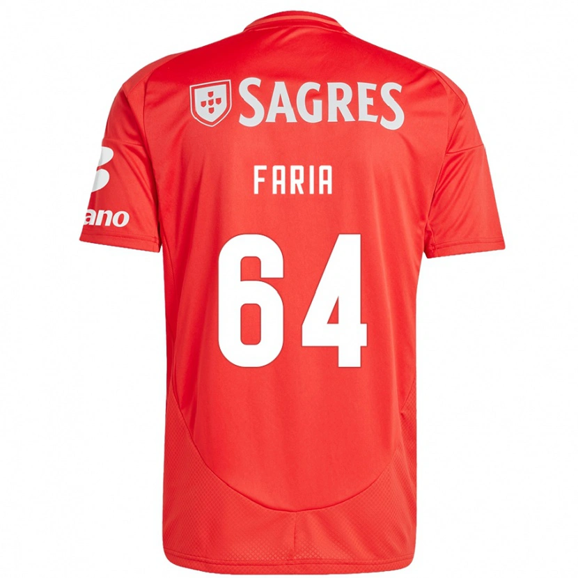 Danxen Hombre Camiseta Hugo Faria #64 Rojo Blanco 1ª Equipación 2024/25 La Camisa México
