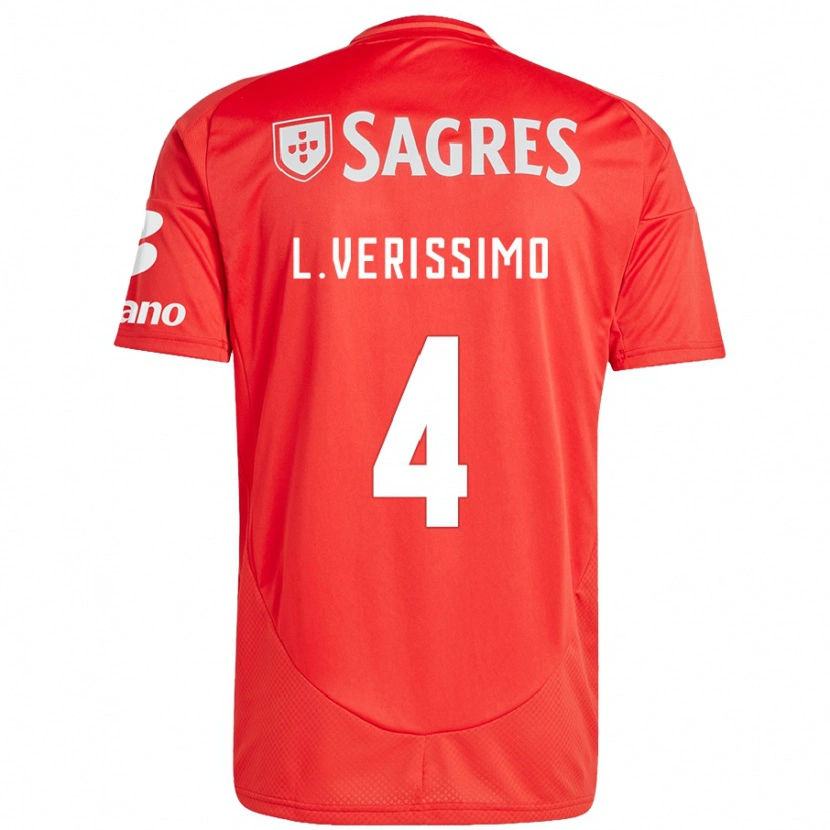 Danxen Hombre Camiseta Lucas Verissimo #4 Rojo Blanco 1ª Equipación 2024/25 La Camisa México