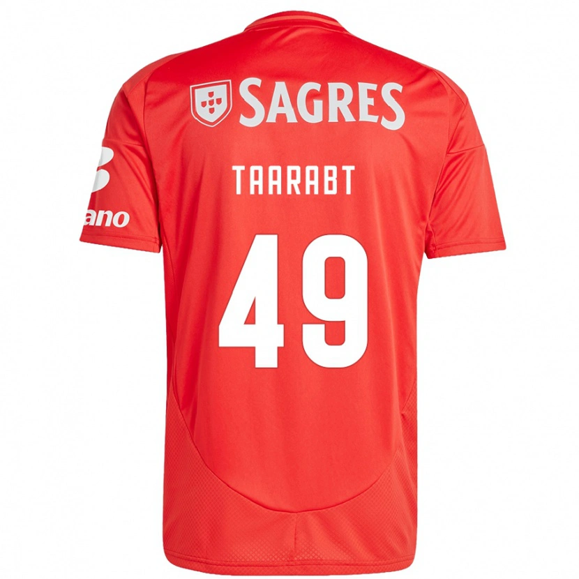 Danxen Hombre Camiseta Adel Taarabt #49 Rojo Blanco 1ª Equipación 2024/25 La Camisa México