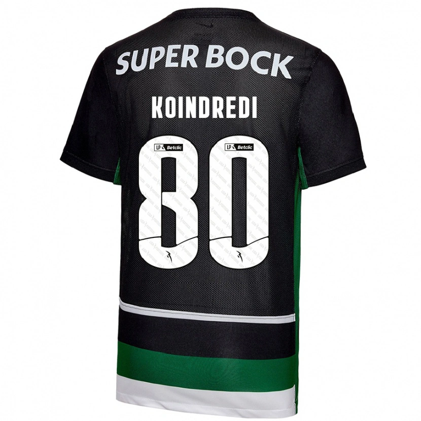 Danxen Hombre Camiseta Koba Koindredi #80 Negro Blanco Verde 1ª Equipación 2024/25 La Camisa México