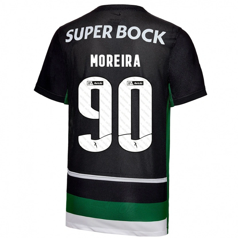 Danxen Hombre Camiseta Afonso Moreira #90 Negro Blanco Verde 1ª Equipación 2024/25 La Camisa México