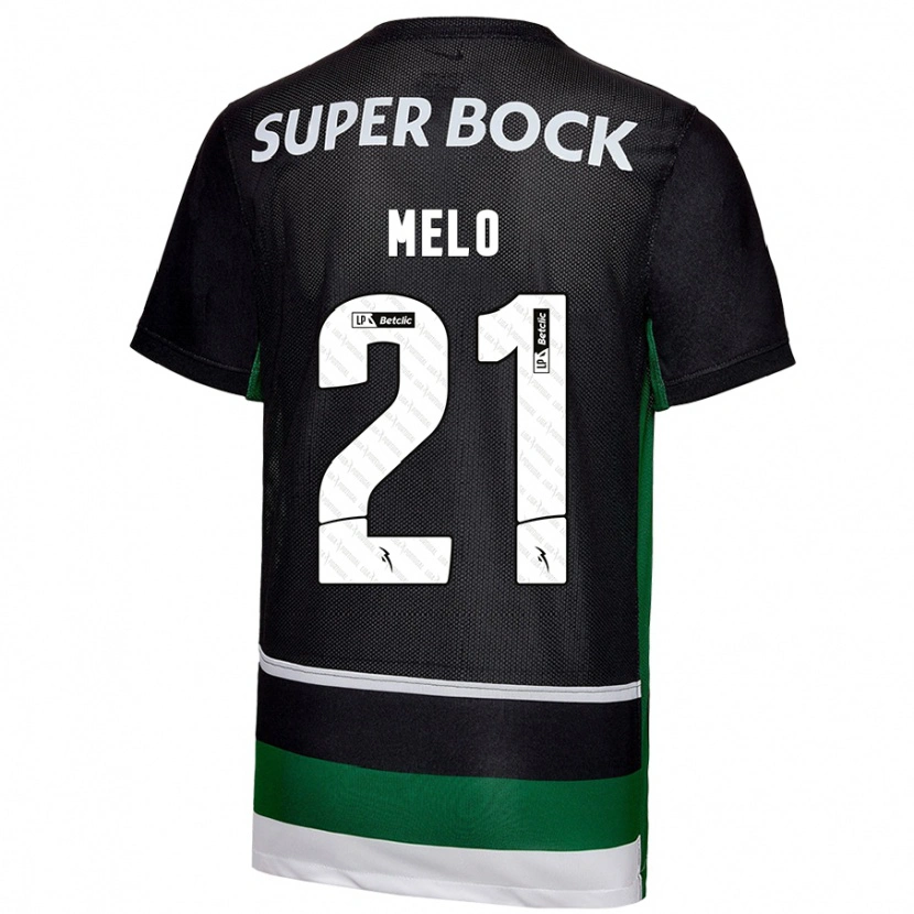 Danxen Hombre Camiseta Gabriel Melo #21 Negro Blanco Verde 1ª Equipación 2024/25 La Camisa México