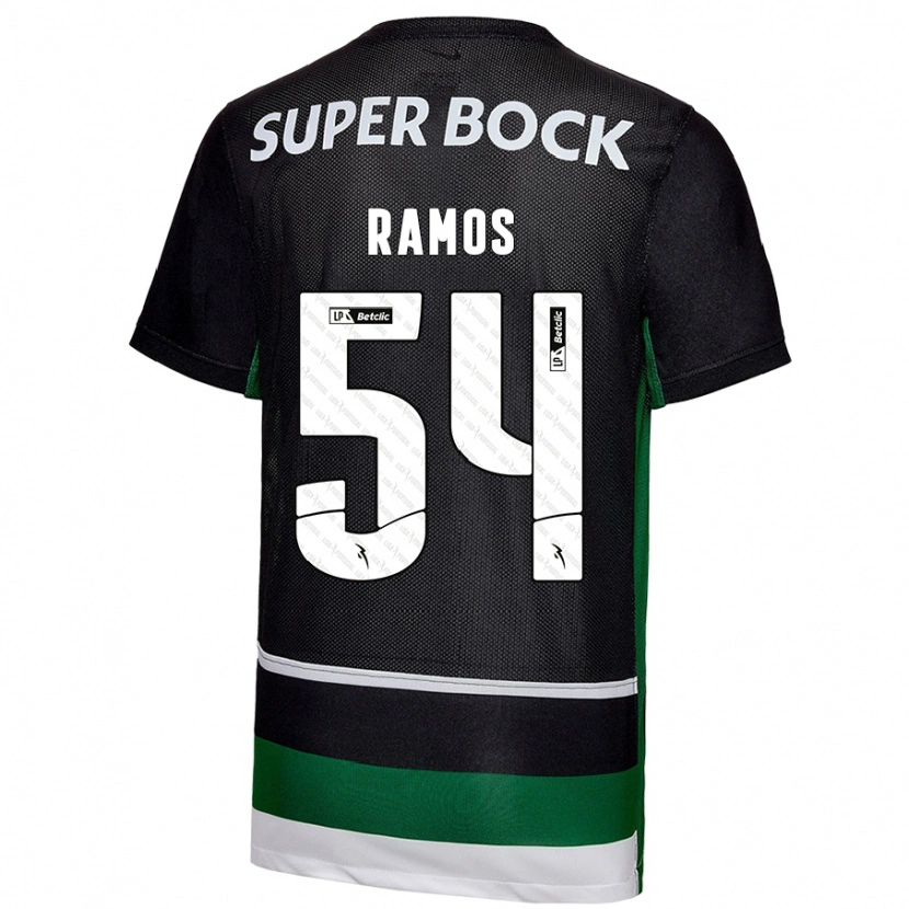 Danxen Hombre Camiseta Bruno Ramos #54 Negro Blanco Verde 1ª Equipación 2024/25 La Camisa México