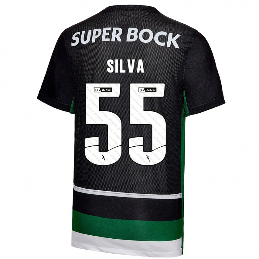 Danxen Hombre Camiseta José Silva #55 Negro Blanco Verde 1ª Equipación 2024/25 La Camisa México