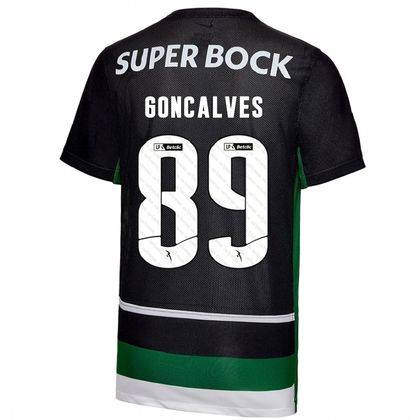 Danxen Hombre Camiseta André Gonçalves #89 Negro Blanco Verde 1ª Equipación 2024/25 La Camisa México