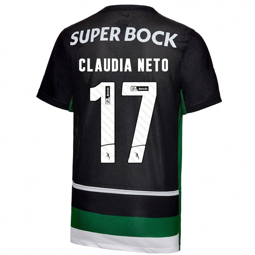 Danxen Hombre Camiseta Cláudia Teresa Pires Neto #17 Negro Blanco Verde 1ª Equipación 2024/25 La Camisa México