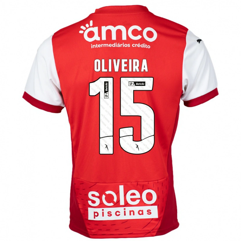 Danxen Hombre Camiseta Paulo Oliveira #15 Rojo Blanco 1ª Equipación 2024/25 La Camisa México
