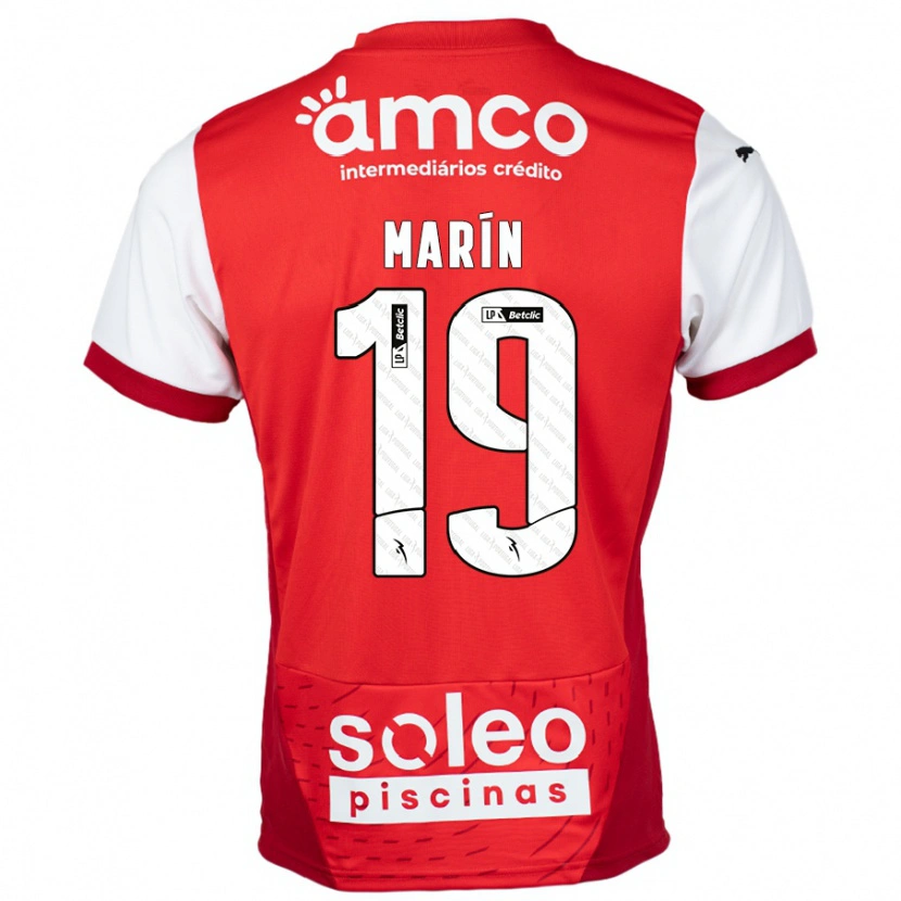 Danxen Hombre Camiseta Adrián Marín #19 Rojo Blanco 1ª Equipación 2024/25 La Camisa México