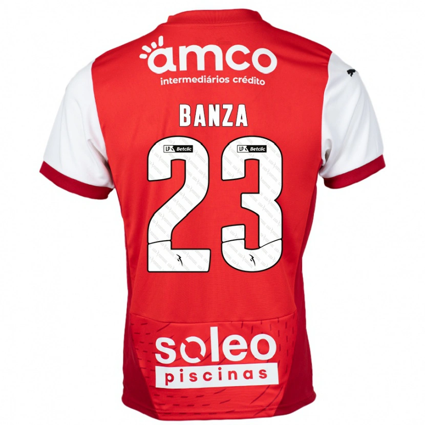 Danxen Hombre Camiseta Simon Banza #23 Rojo Blanco 1ª Equipación 2024/25 La Camisa México