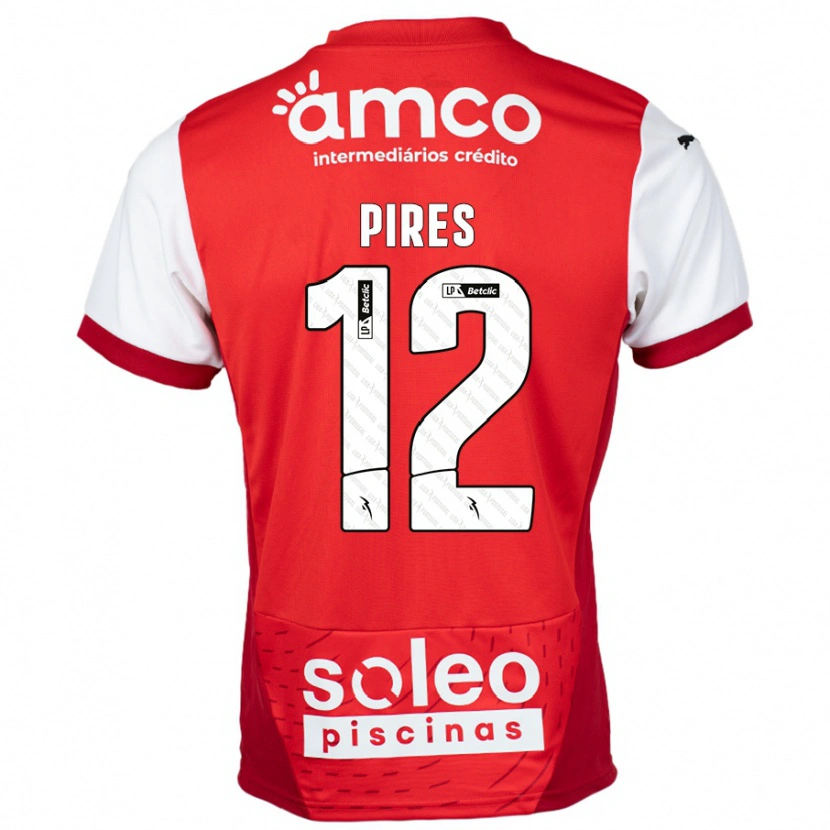 Danxen Hombre Camiseta Hugo Pires #12 Rojo Blanco 1ª Equipación 2024/25 La Camisa México