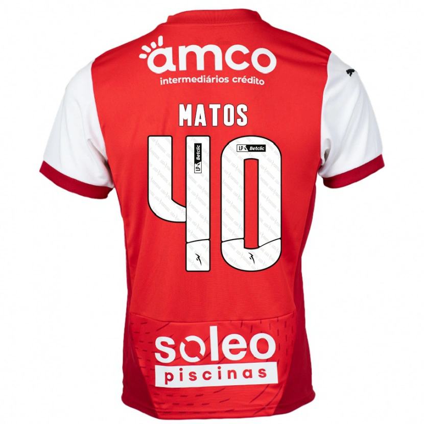 Danxen Hombre Camiseta João Matos #40 Rojo Blanco 1ª Equipación 2024/25 La Camisa México