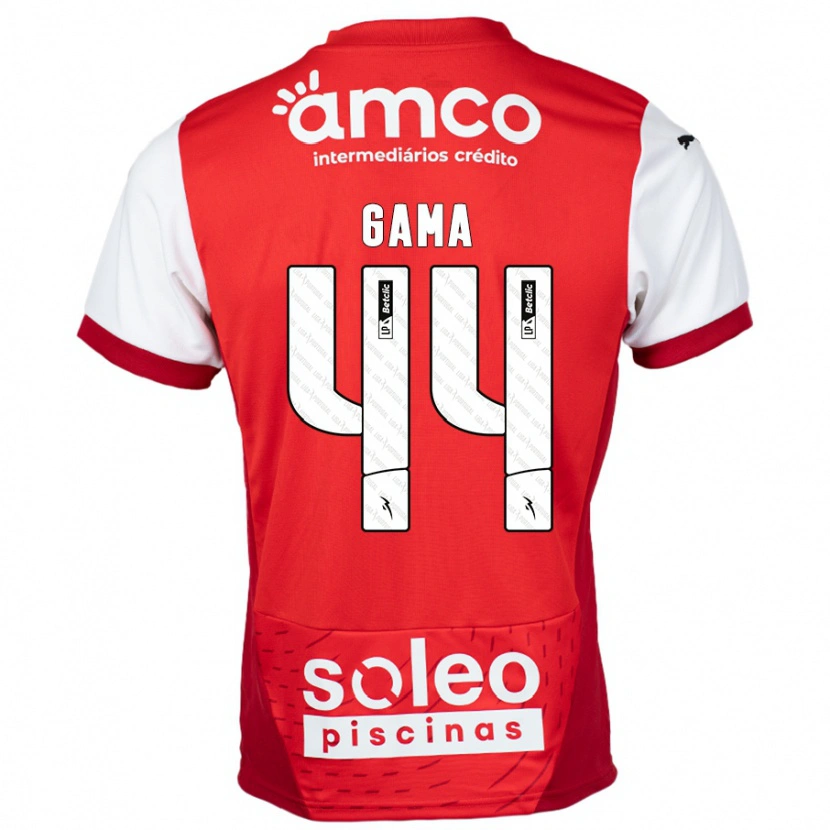 Danxen Hombre Camiseta Dinis Gama #44 Rojo Blanco 1ª Equipación 2024/25 La Camisa México