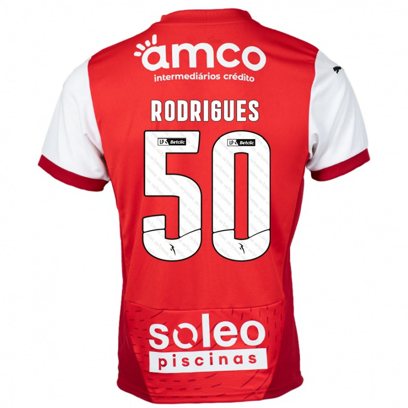 Danxen Hombre Camiseta Diego Rodrigues #50 Rojo Blanco 1ª Equipación 2024/25 La Camisa México