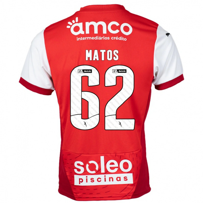 Danxen Hombre Camiseta Nuno Matos #62 Rojo Blanco 1ª Equipación 2024/25 La Camisa México