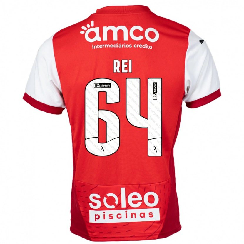 Danxen Hombre Camiseta Ricardo Rei #64 Rojo Blanco 1ª Equipación 2024/25 La Camisa México