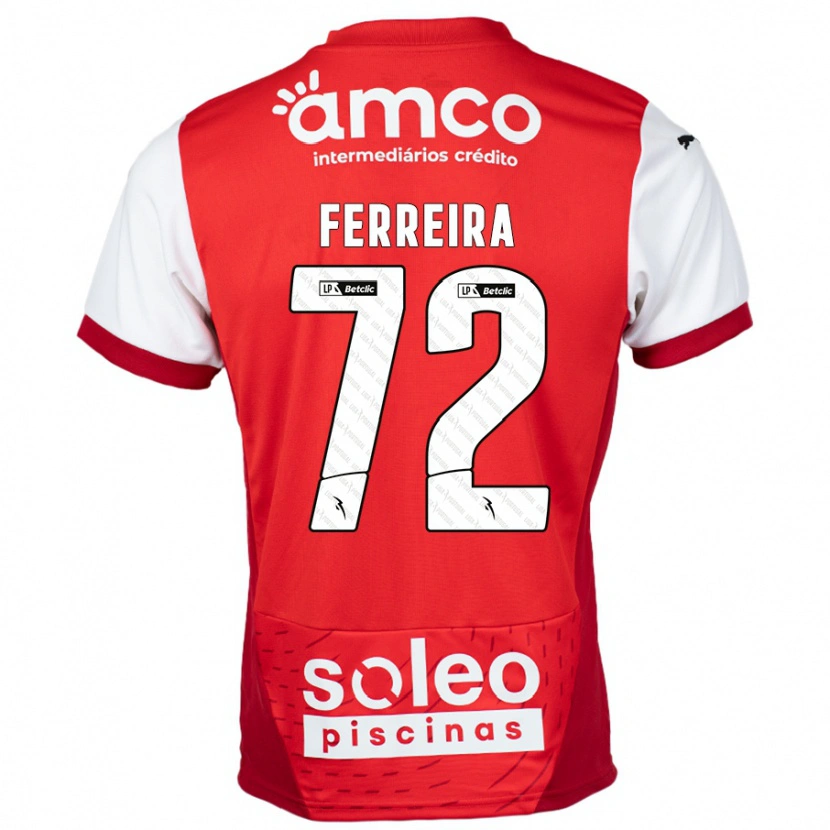 Danxen Hombre Camiseta André Ferreira #72 Rojo Blanco 1ª Equipación 2024/25 La Camisa México