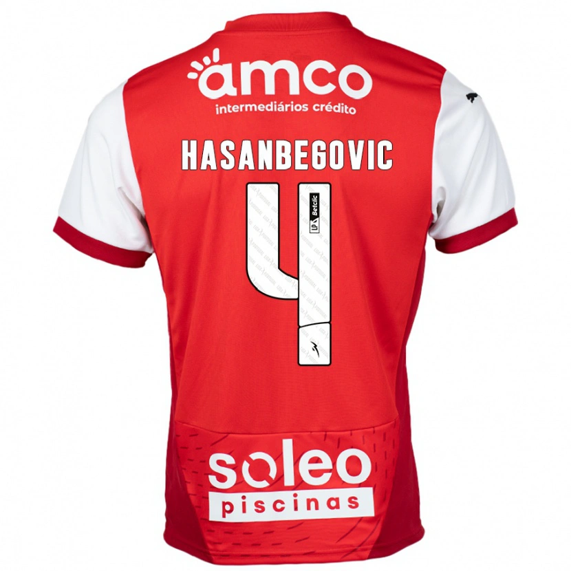Danxen Hombre Camiseta Melisa Hasanbegović #4 Rojo Blanco 1ª Equipación 2024/25 La Camisa México