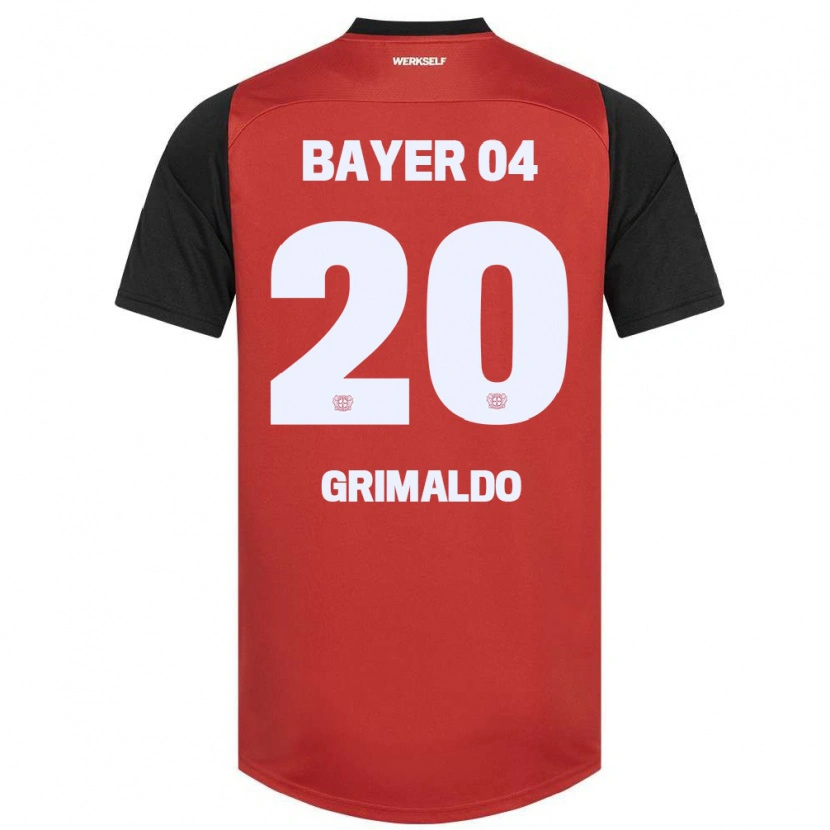 Danxen Hombre Camiseta Alejandro Grimaldo #20 Rojo Negro 1ª Equipación 2024/25 La Camisa México