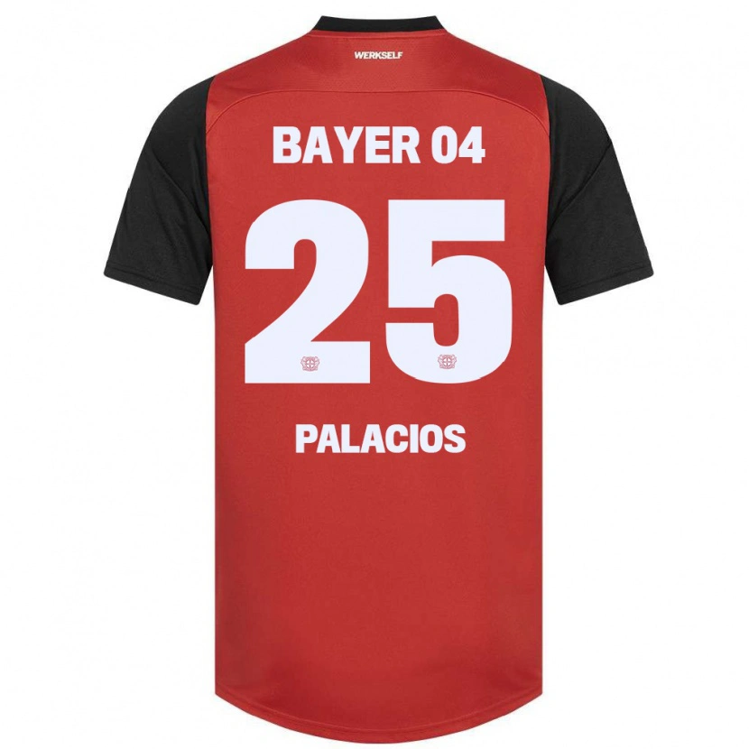 Danxen Hombre Camiseta Exequiel Palacios #25 Rojo Negro 1ª Equipación 2024/25 La Camisa México