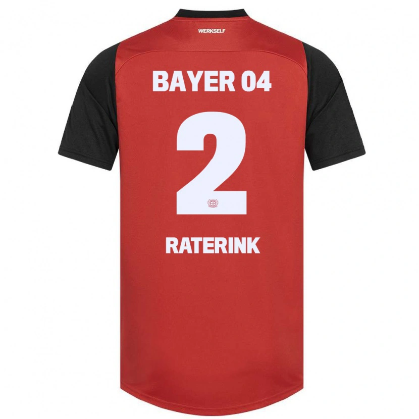 Danxen Hombre Camiseta Othniël Raterink #2 Rojo Negro 1ª Equipación 2024/25 La Camisa México