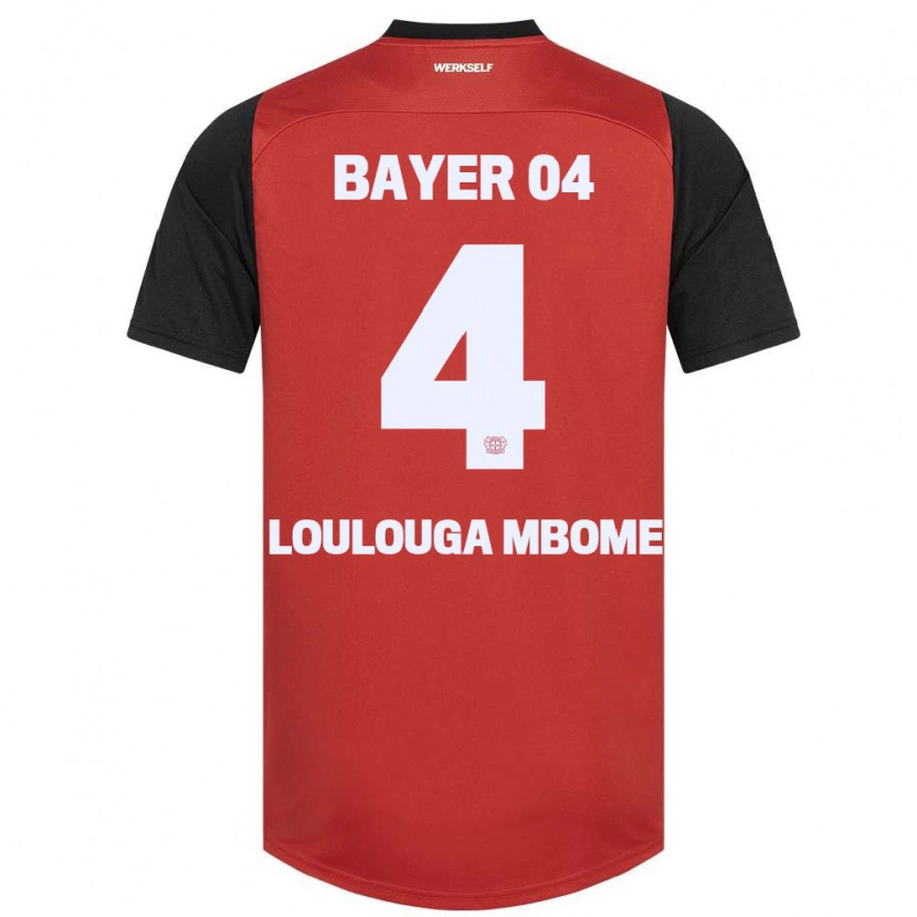 Danxen Hombre Camiseta Adrien Loulouga Mbome #4 Rojo Negro 1ª Equipación 2024/25 La Camisa México