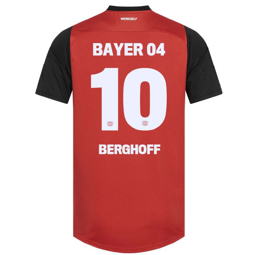 Danxen Hombre Camiseta Jonah Berghoff #10 Rojo Negro 1ª Equipación 2024/25 La Camisa México