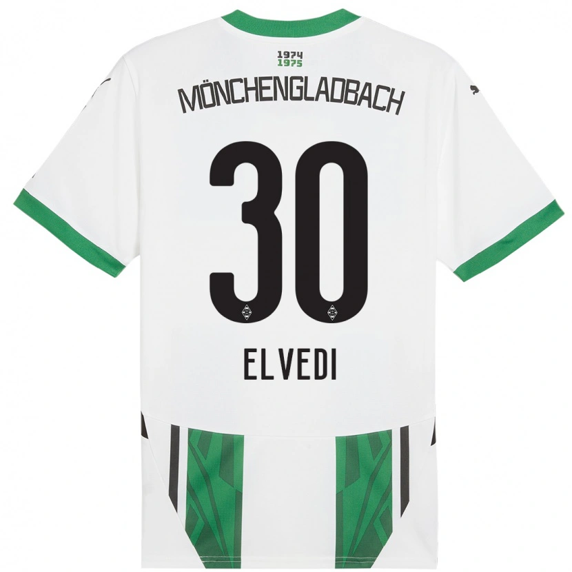 Danxen Hombre Camiseta Nico Elvedi #30 Blanco Verde 1ª Equipación 2024/25 La Camisa México