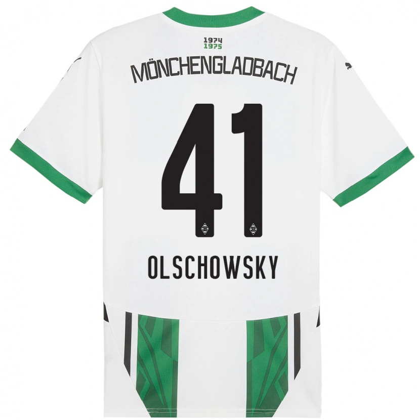 Danxen Hombre Camiseta Jan Olschowsky #41 Blanco Verde 1ª Equipación 2024/25 La Camisa México