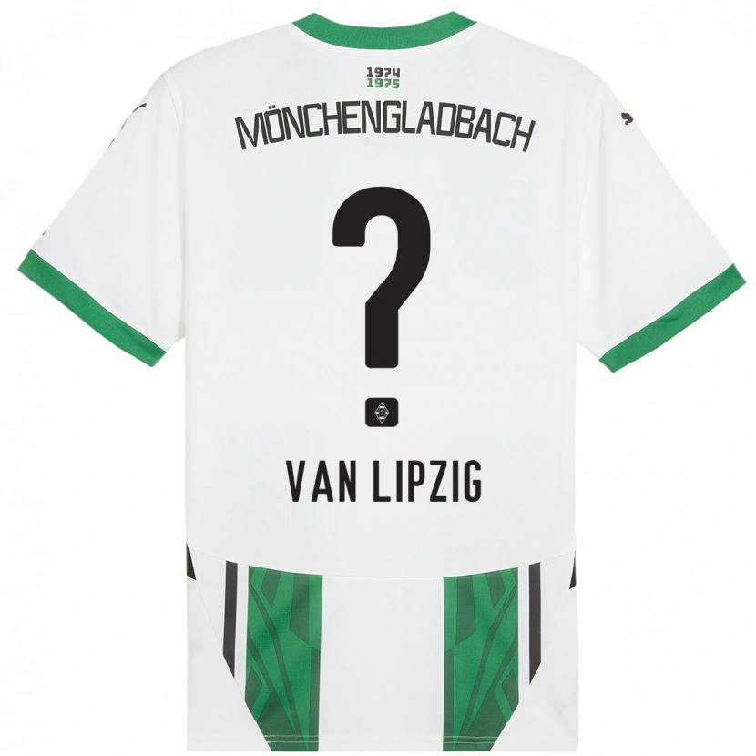 Danxen Hombre Camiseta Mika Van Lipzig #0 Blanco Verde 1ª Equipación 2024/25 La Camisa México