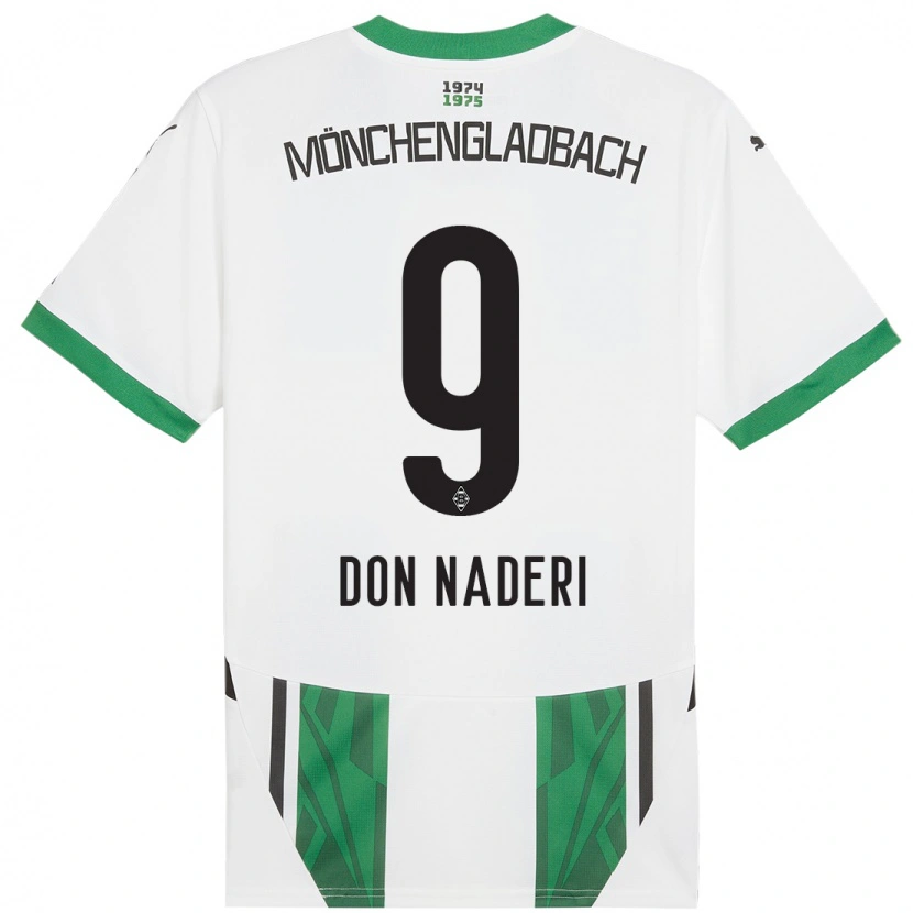 Danxen Hombre Camiseta Ryan Naderi #9 Blanco Verde 1ª Equipación 2024/25 La Camisa México