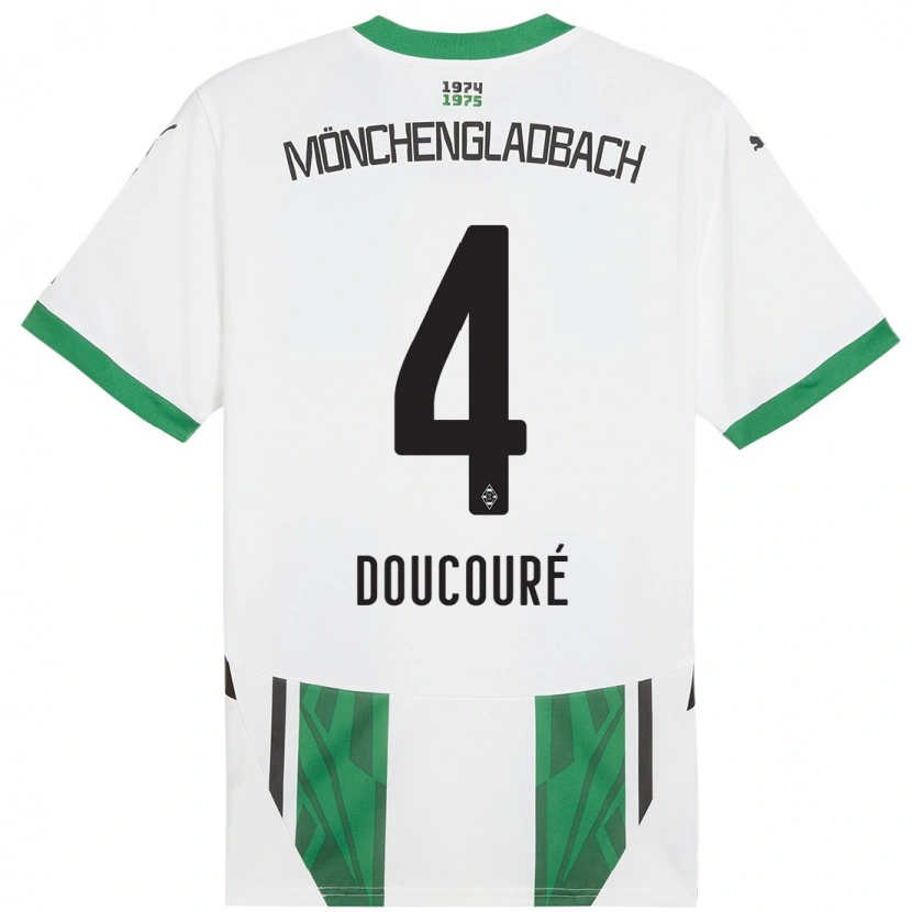 Danxen Hombre Camiseta Mamadou Doucouré #4 Blanco Verde 1ª Equipación 2024/25 La Camisa México