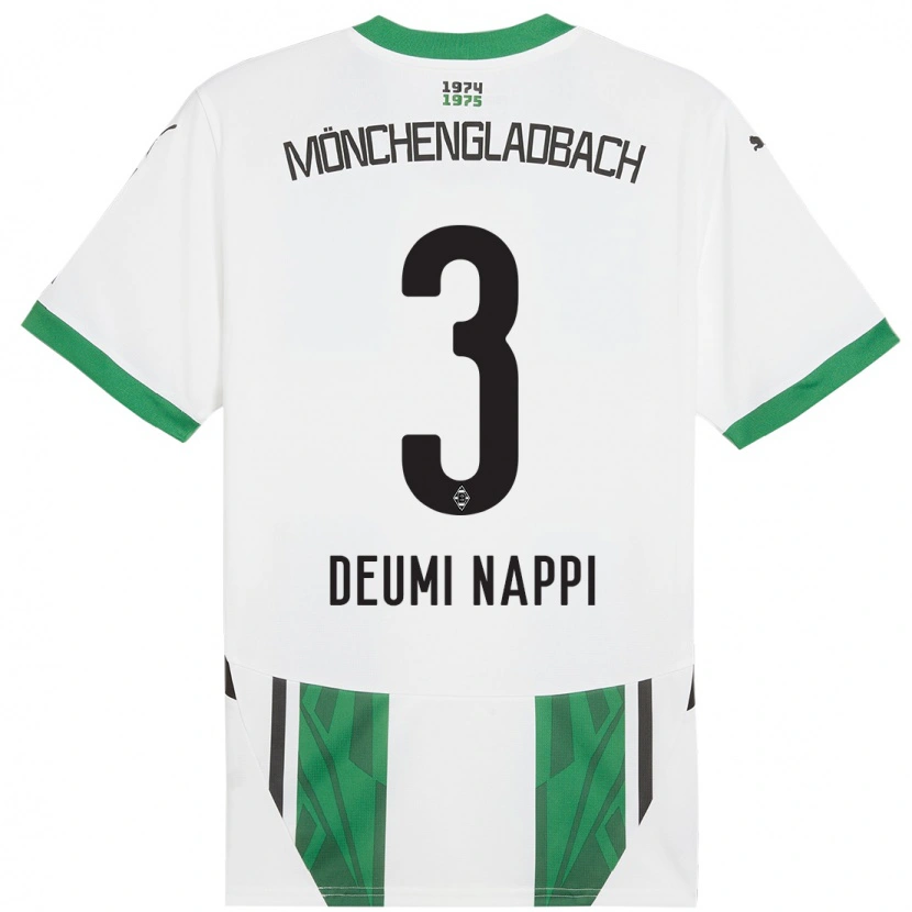 Danxen Hombre Camiseta Dimitrie Deumi Nappi #3 Blanco Verde 1ª Equipación 2024/25 La Camisa México