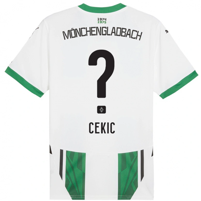 Danxen Hombre Camiseta Adnan Cekic #0 Blanco Verde 1ª Equipación 2024/25 La Camisa México
