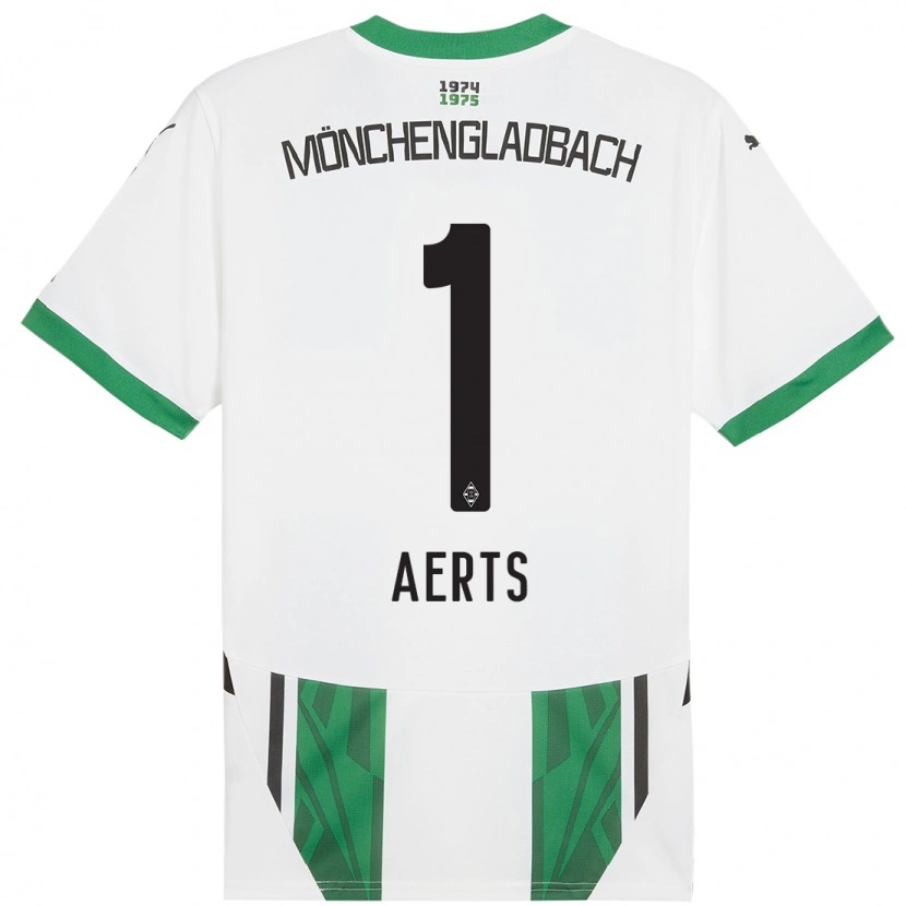 Danxen Hombre Camiseta Liv Aerts #1 Blanco Verde 1ª Equipación 2024/25 La Camisa México