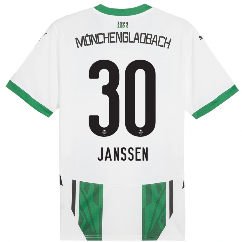 Danxen Hombre Camiseta Annalena Janssen #30 Blanco Verde 1ª Equipación 2024/25 La Camisa México
