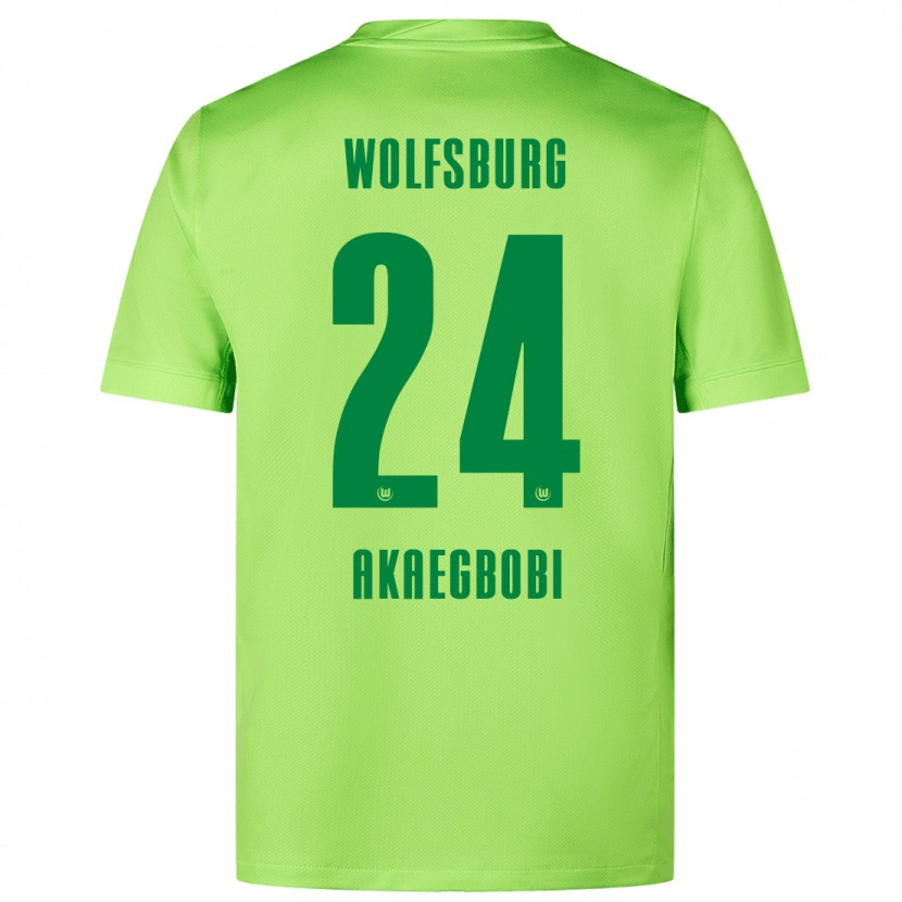 Danxen Hombre Camiseta Jonathan Akaegbobi #24 Verde Fluorescente 1ª Equipación 2024/25 La Camisa México