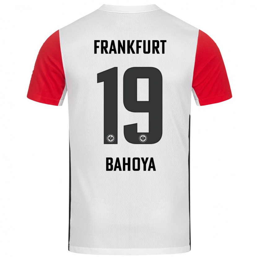 Danxen Hombre Camiseta Jean-Mattéo Bahoya #19 Blanco Rojo 1ª Equipación 2024/25 La Camisa México