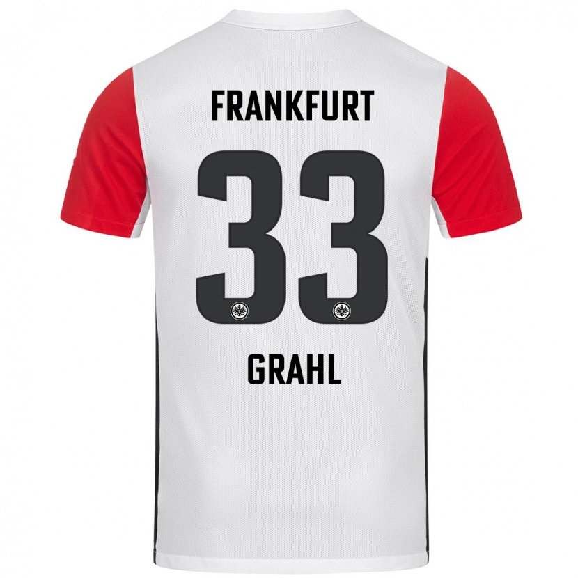 Danxen Hombre Camiseta Jens Grahl #33 Blanco Rojo 1ª Equipación 2024/25 La Camisa México