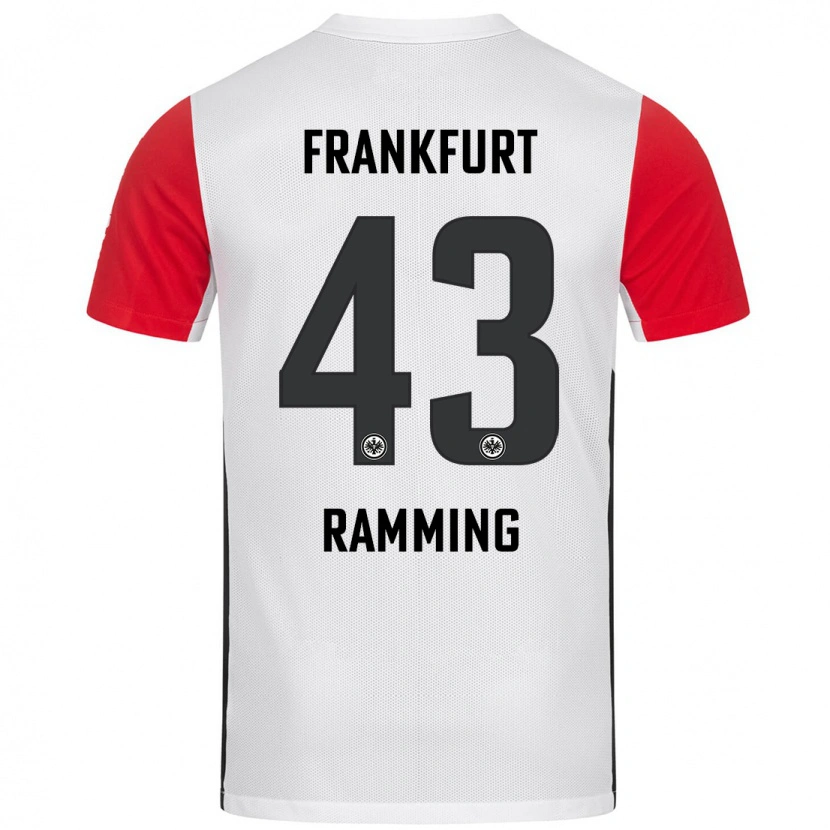 Danxen Hombre Camiseta Nils Ramming #43 Blanco Rojo 1ª Equipación 2024/25 La Camisa México