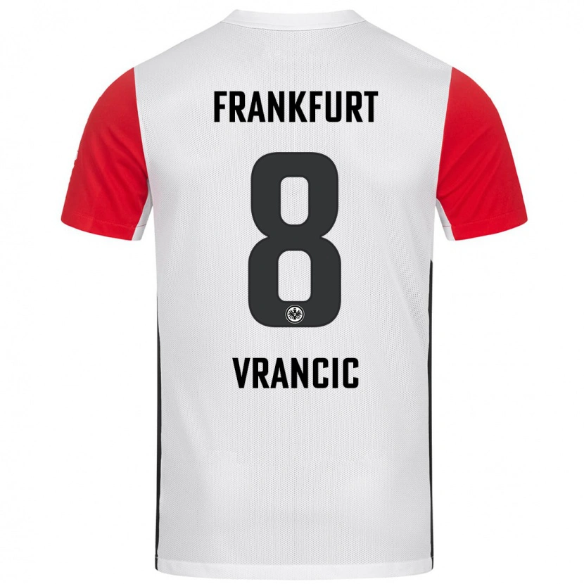 Danxen Hombre Camiseta Mario Vrancic #8 Blanco Rojo 1ª Equipación 2024/25 La Camisa México