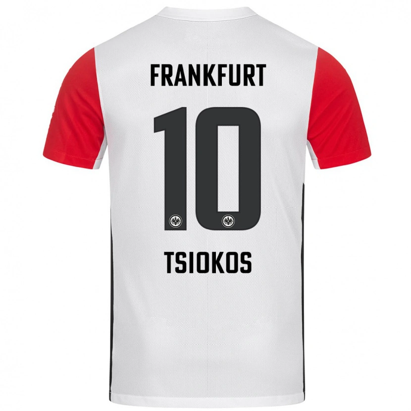 Danxen Hombre Camiseta Leonidas Ilias Tsiokos #10 Blanco Rojo 1ª Equipación 2024/25 La Camisa México