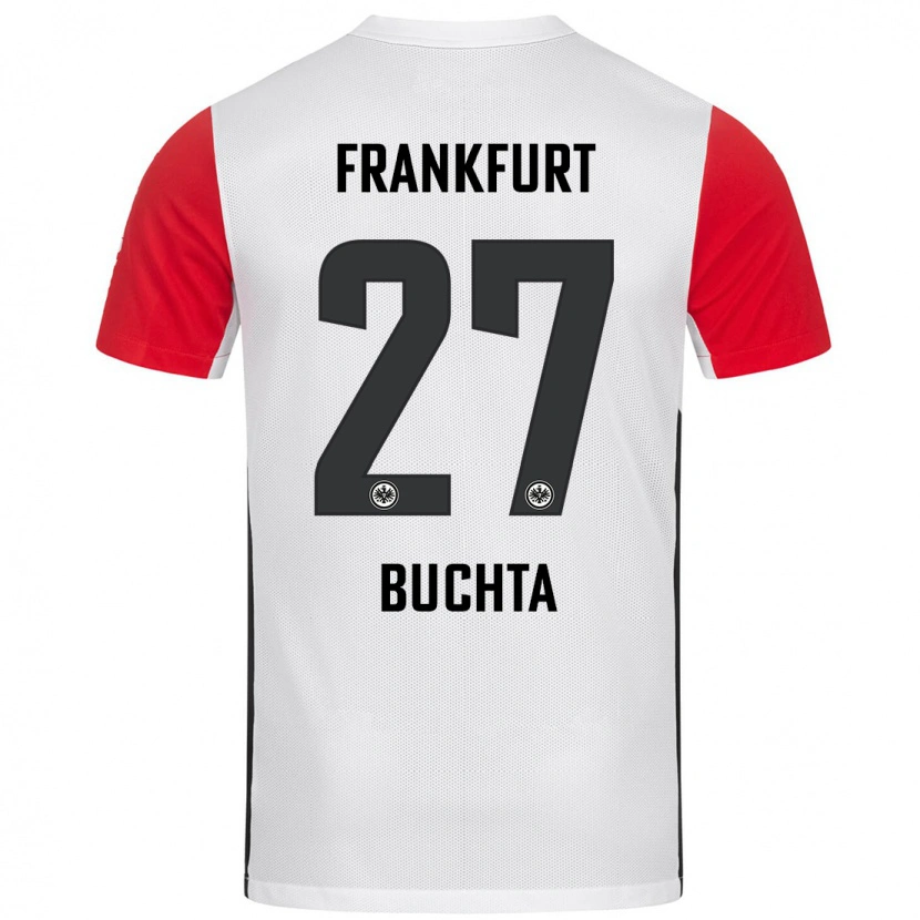 Danxen Hombre Camiseta Philip Buchta #27 Blanco Rojo 1ª Equipación 2024/25 La Camisa México