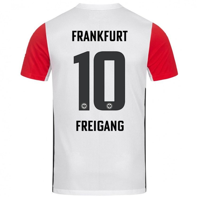 Danxen Hombre Camiseta Laura Freigang #10 Blanco Rojo 1ª Equipación 2024/25 La Camisa México