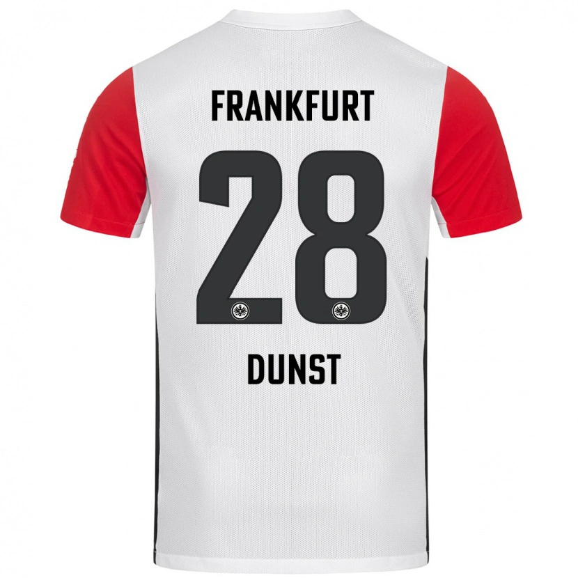Danxen Hombre Camiseta Barbara Dunst #28 Blanco Rojo 1ª Equipación 2024/25 La Camisa México